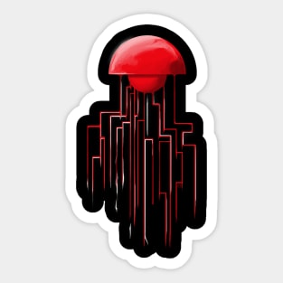 Red Jellyfish Sticker